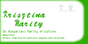 krisztina marity business card